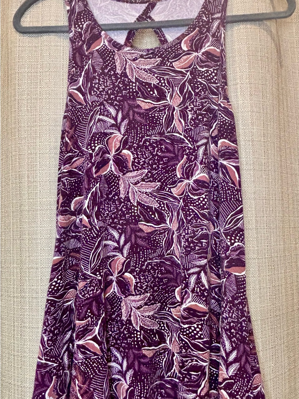 Always A.Line Hawaii "Shibori Leaves Ube" Resort Wear Top XS